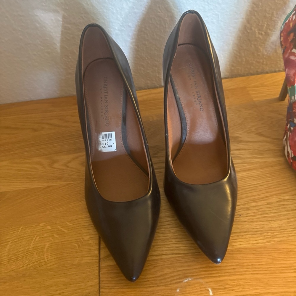 Christian Siriano Black Leather Heels